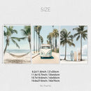 Pastel tropical surfboard travel wall art set for living room by Decorbites