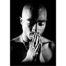 Iconic black & white tupac canvas print bedroom hip hop wall art by Decorbites