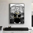 Iconic black & white tupac canvas print bedroom hip hop wall art by Decorbites