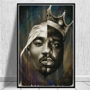 Iconic black & white tupac canvas print bedroom hip hop wall art by Decorbites