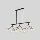 GobekUsa Ultra-modern 27-Light Island Metal Pendant with Clear Shade for Dining Room