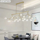 GobekUsa Ultra-modern 27-Light Island Metal Pendant with Clear Shade for Dining Room