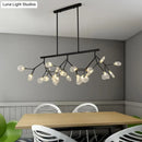 GobekUsa Ultra-modern 27-Light Island Metal Pendant with Clear Shade for Dining Room