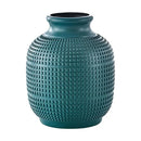 Textured teal modern floral vase living room unbreakable decor by Decorbites