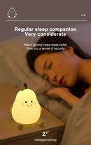 Yellow pear silicone rechargeable night light bedroom lamp by Decorbites