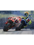 GobekUsa Valentino Rossi Motorcycle Racing Canvas Wall Art
