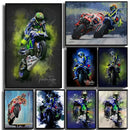 GobekUsa Valentino Rossi Motorcycle Racing Canvas Wall Art
