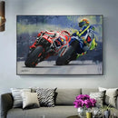 GobekUsa Valentino Rossi Motorcycle Racing Canvas Wall Art