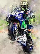 GobekUsa Valentino Rossi Motorcycle Racing Canvas Wall Art