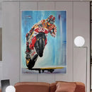 GobekUsa Valentino Rossi Motorcycle Racing Canvas Wall Art
