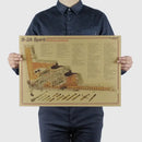 Vintage aircraft structural design poster blue & yellow bedroom art by Decorbites