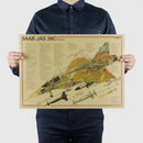 Vintage aircraft structural design poster blue & yellow bedroom art by Decorbites