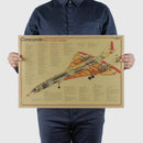 Vintage aircraft structural design poster blue & yellow bedroom art by Decorbites