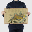 Vintage aircraft structural design poster blue & yellow bedroom art by Decorbites