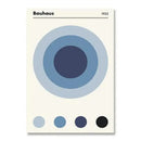 Modernism exhibition canvas white line art terracotta living room decor by Decorbites