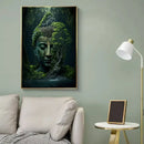 Vintage buddha green moss wall art poster living room canvas by Decorbites