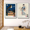 Vintage hokusai great wave painting print set living room wall art by Decorbites