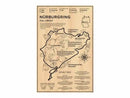 Vintage sepia tail of the dragon monaco grand prix map living room art by Decorbites