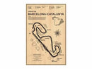 Vintage beige suzuka grand prix racing poster living room wall art by Decorbites