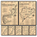 Vintage beige nürburgring grand prix racing poster office wall art by Decorbites