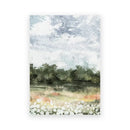 Vintage farmhouse landscape white floral wall art living room canvas by Decorbites