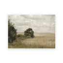 Vintage farmhouse landscape oil painting for living room wall art by Decorbites
