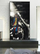 Vintage lionel messi canvas print – living room football wall art