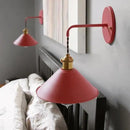 Vintage white and brass plated wall lamp bedroom sconce with bulb