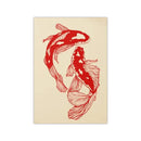 Vintage red koi fish framed canvas wall art for living room by Decorbites