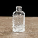 Vintage relief clear crystal glass vase living room hydroponic decanter by Decorbites