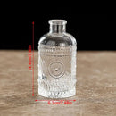 Vintage relief clear crystal glass vase living room hydroponic decanter by Decorbites