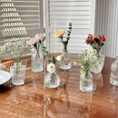 Vintage relief clear crystal glass vase living room hydroponic decanter by Decorbites