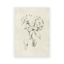 Vintage summer landscape canvas print white floral meadow living room
