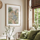 Vintage summer landscape canvas print white floral meadow living room