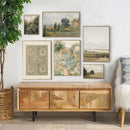 Vintage sepia botanical branch canvas print – living room summer landscape