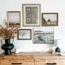 Vintage sepia botanical branch canvas print – living room summer landscape