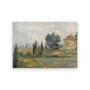 Vintage beige summer landscape oil painting – living room wall art by Decorbites