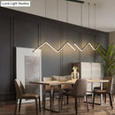 GobekUsa W-Shaped LED Pendant Light Fixture: Stylish Artistic Metal Island Light for Dining Room