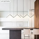 GobekUsa W-Shaped LED Pendant Light Fixture: Stylish Artistic Metal Island Light for Dining Room