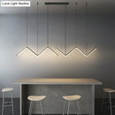 GobekUsa W-Shaped LED Pendant Light Fixture: Stylish Artistic Metal Island Light for Dining Room