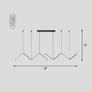GobekUsa W-Shaped LED Pendant Light Fixture: Stylish Artistic Metal Island Light for Dining Room
