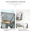 Industrial black and wood wall mounted shelves – kitchen storage basket by Decorbites