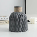 Modern white & gray water ripple plastic vase living room decor by Decorbites