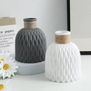Modern white & gray water ripple plastic vase living room decor by Decorbites
