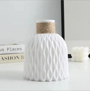 Modern white & gray water ripple plastic vase living room decor by Decorbites