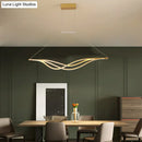 GobekUsa Wave-shaped Metal LED Island Light Fixture: Minimalist Hanging Lamp for Dining Room
