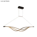 GobekUsa Wave-shaped Metal LED Island Light Fixture: Minimalist Hanging Lamp for Dining Room