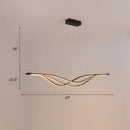 GobekUsa Wave-shaped Metal LED Island Light Fixture: Minimalist Hanging Lamp for Dining Room