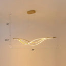 GobekUsa Wave-shaped Metal LED Island Light Fixture: Minimalist Hanging Lamp for Dining Room