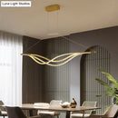 GobekUsa Wave-shaped Metal LED Island Light Fixture: Minimalist Hanging Lamp for Dining Room